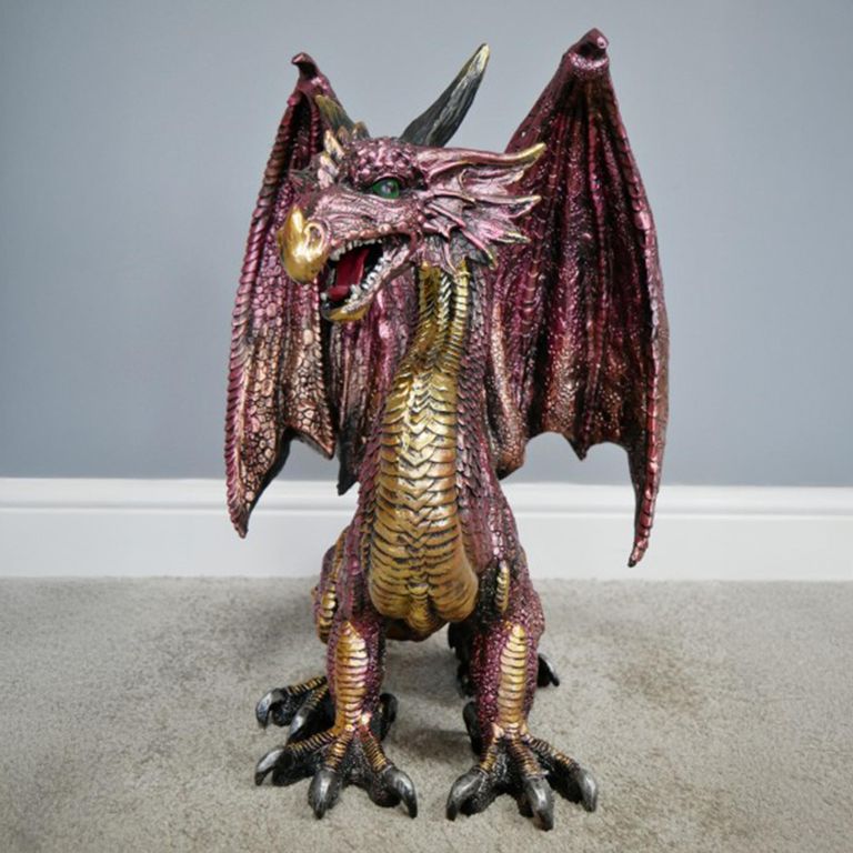 Red Resin Dragon Statue