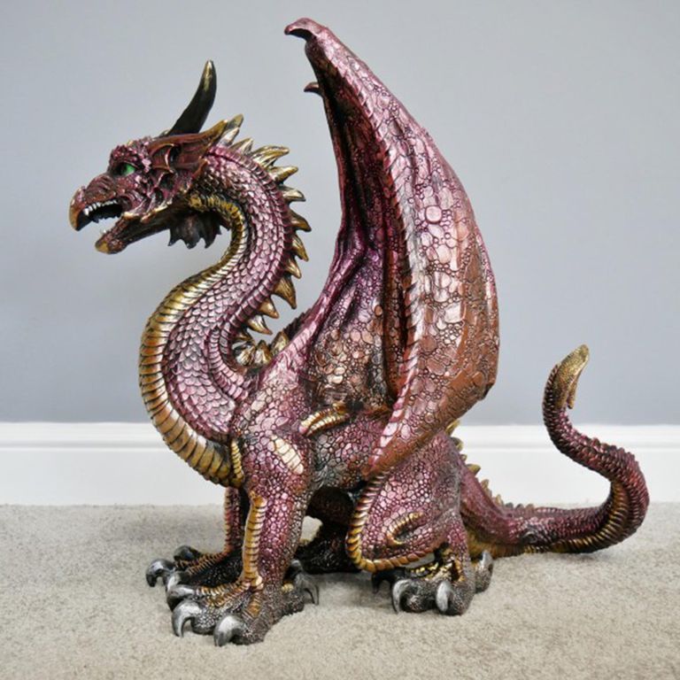Red Resin Dragon Statue
