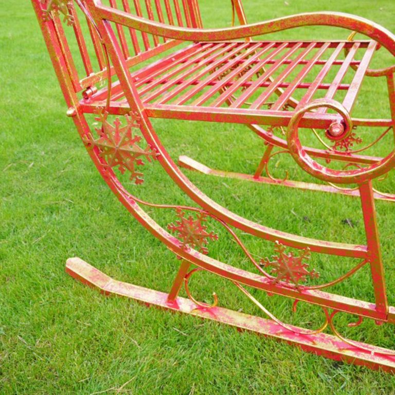 Red and Gold Metal Giant Christmas Sleigh