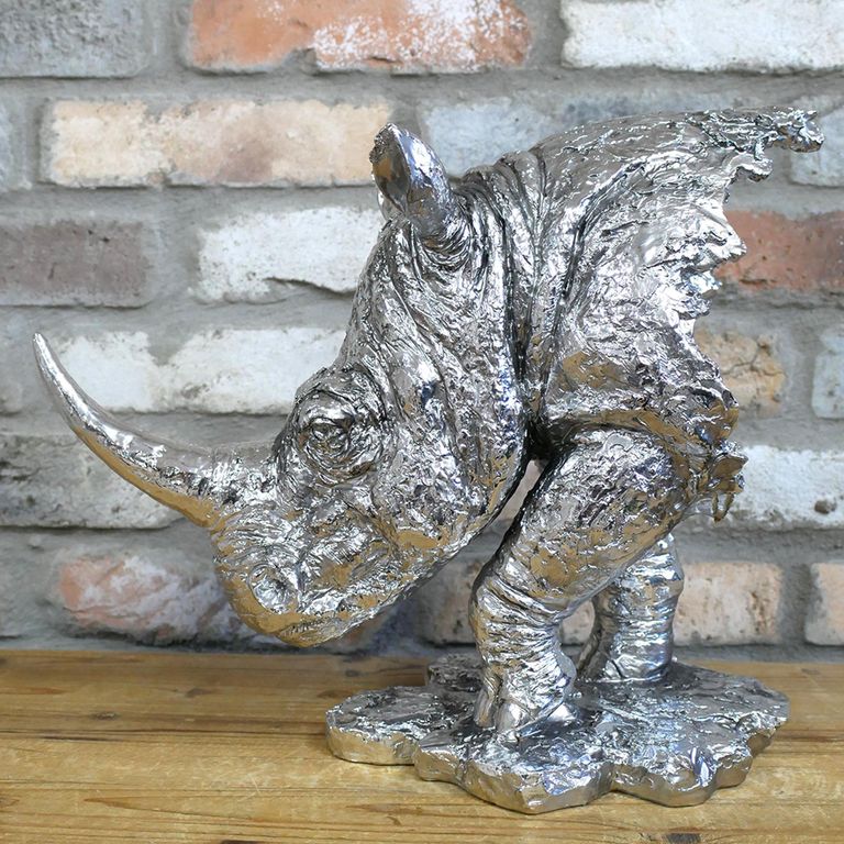 Rhino Head Statue - Set of 2 - Resin