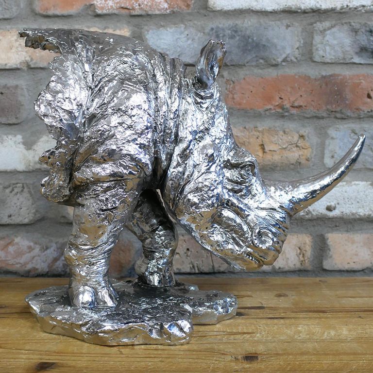 Rhino Head Statue - Set of 2 - Resin
