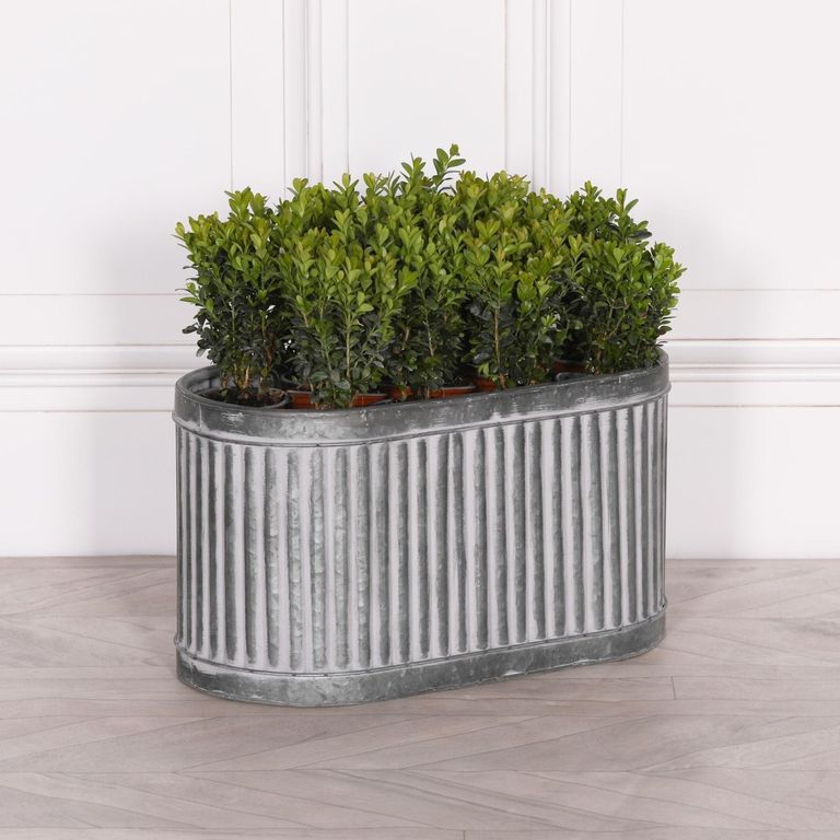 Metal Planter - Ribbed - Medium