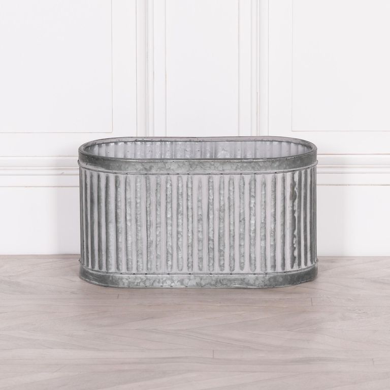 Metal Planter - Ribbed - Small