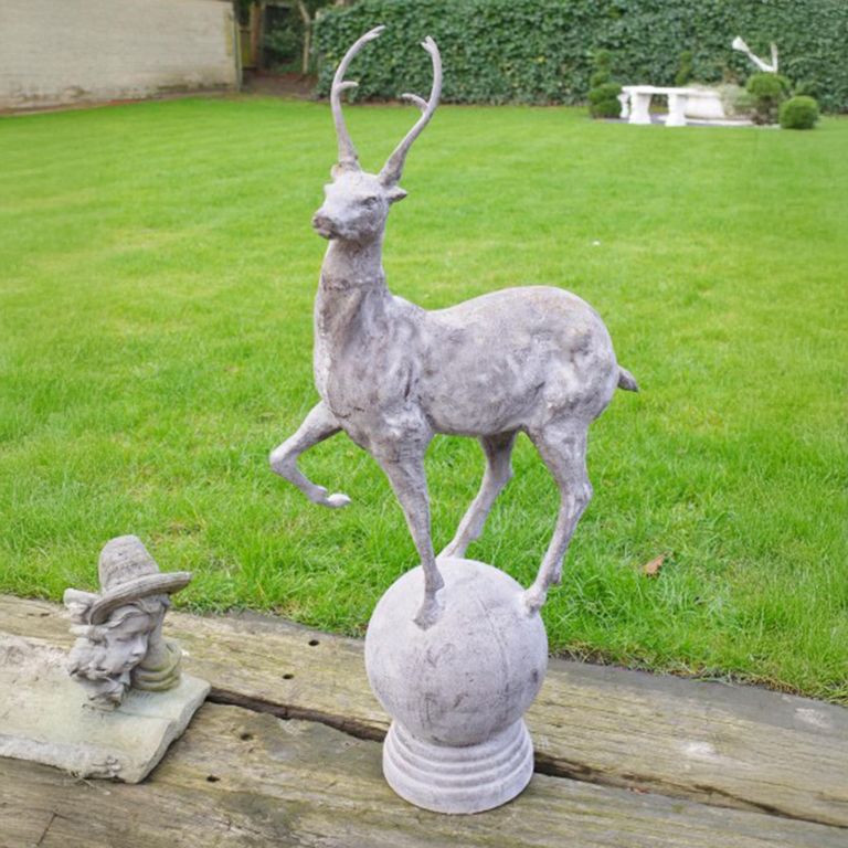Rustic Grey Pair of Stags - Resin