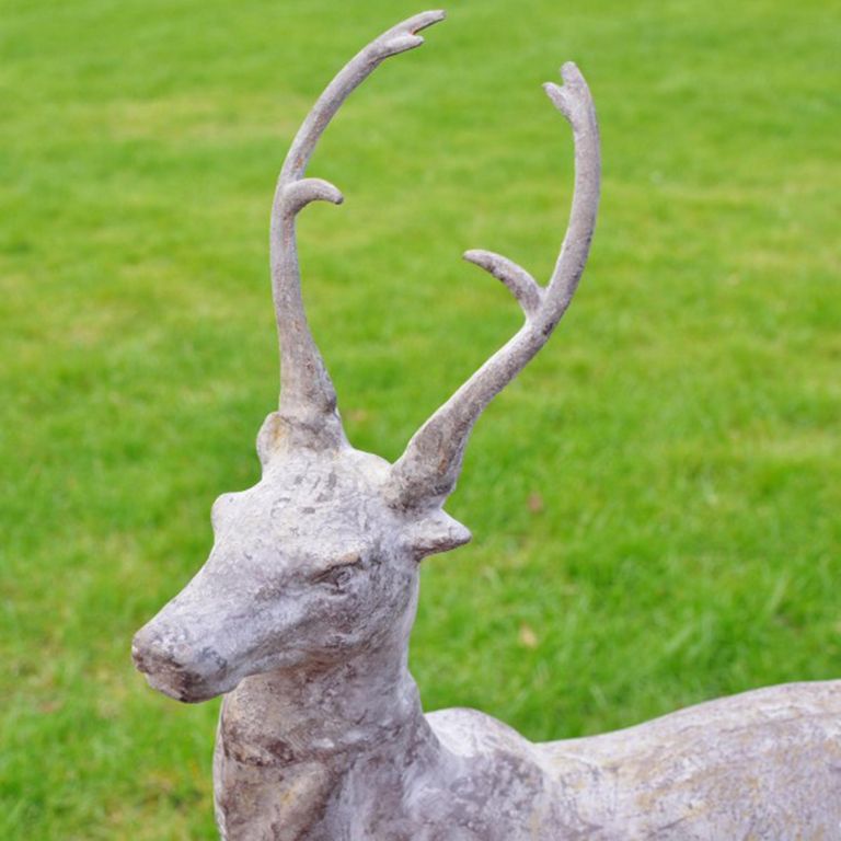 Rustic Grey Pair of Stags - Resin