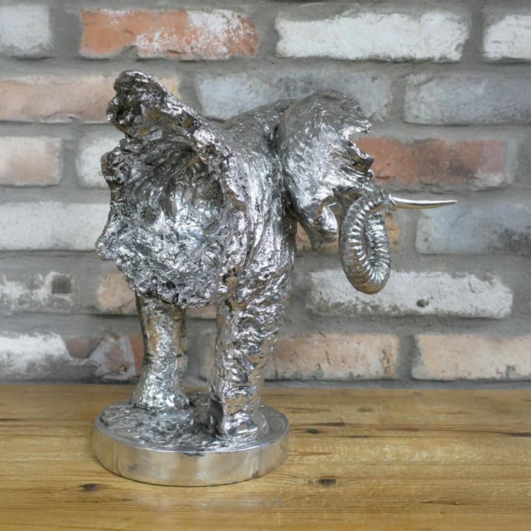 Silver Elephant Statue - Set of 2