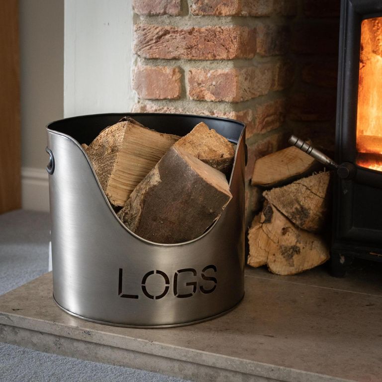 Silver Logs Kindling Buckets and Matchstick Holder