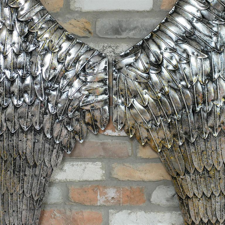 Silver Metal Giant Angel Wings