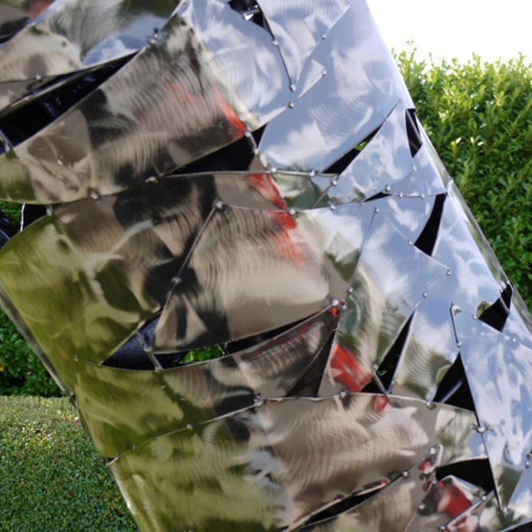 Silver Metal Large Rearing Horse Statue