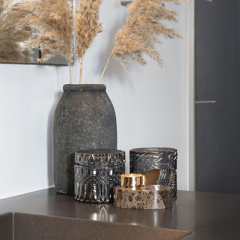 Smoked Glass Jar - Set of 2