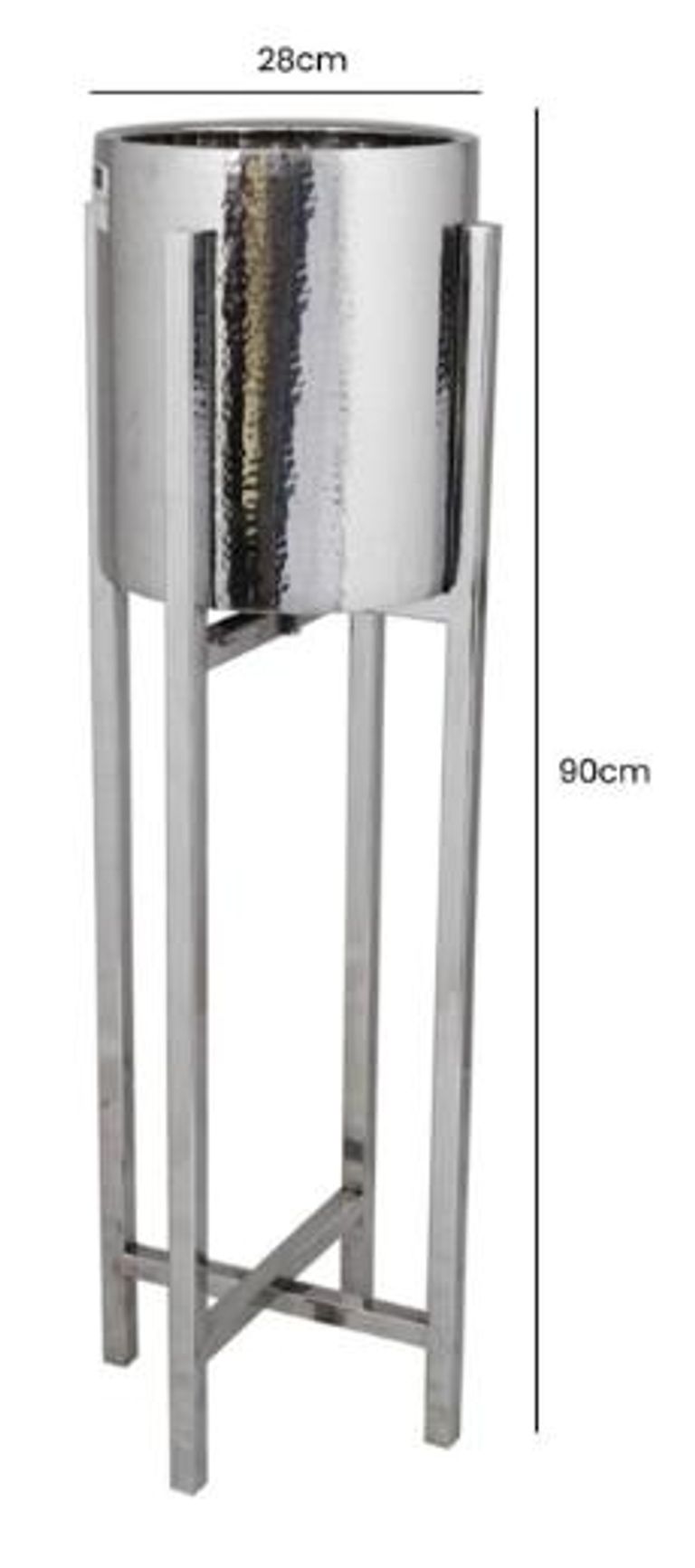 Wine Cooler Bowl - Stainless Metal - On Stand