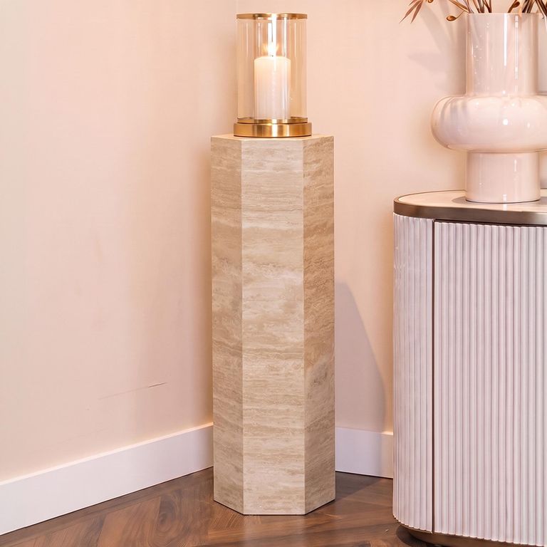 Vespin Column - Hexagon - Beige - Travertine