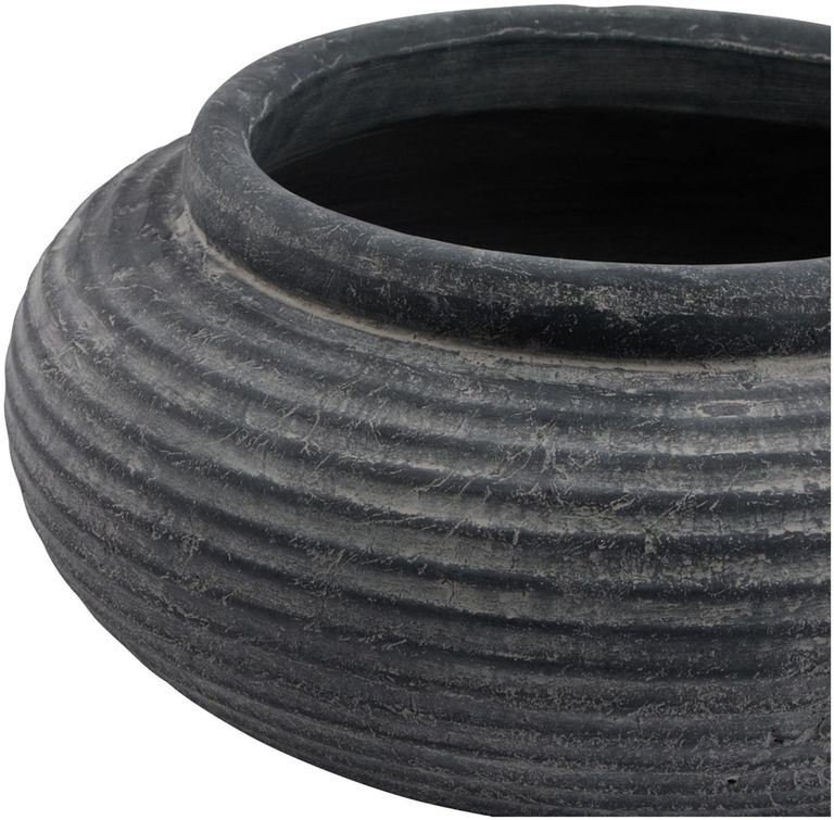 Wembley Ceramic Round Ribbed Planter