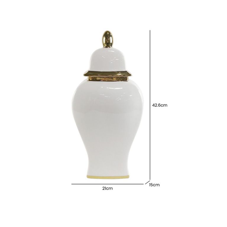 Ginger Jar - White Ceramic - Small