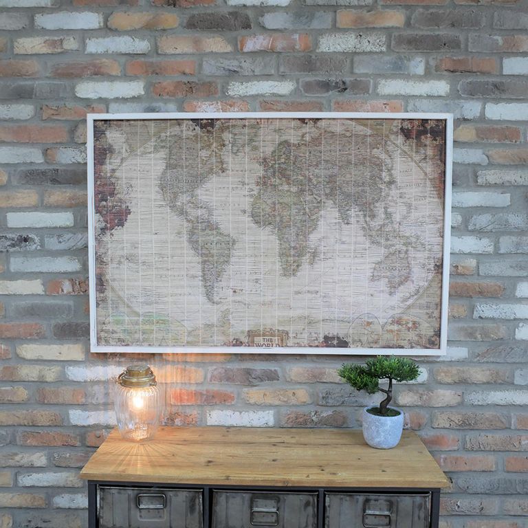 World Map Frame - Set of 2 - Wood