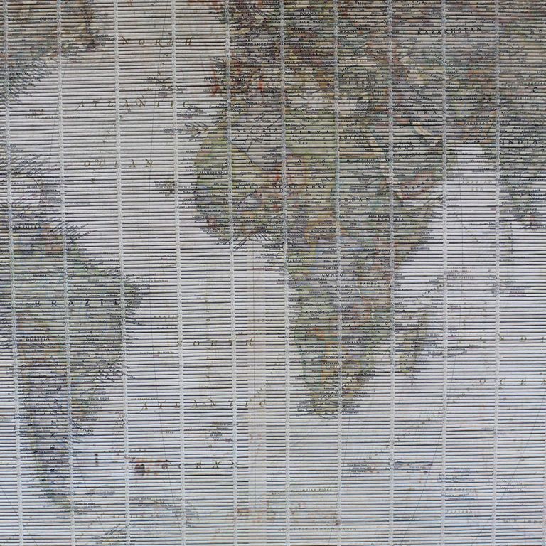 World Map Frame - Set of 2 - Wood