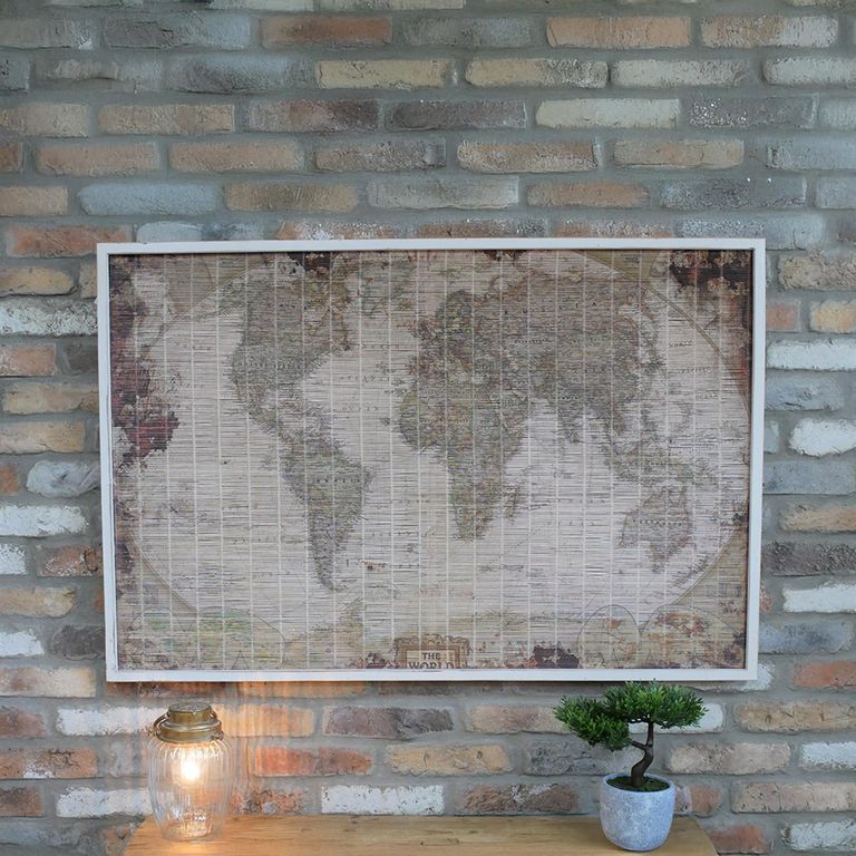World Map Frame - Set of 2 - Wood