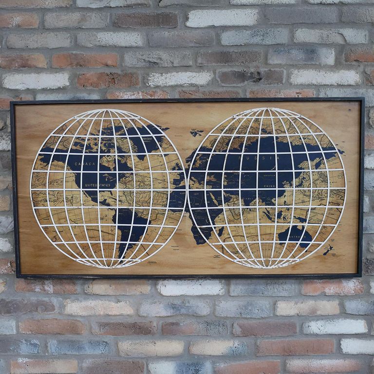 World Map Wall Deco - Set of 2