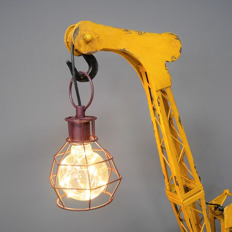 Yellow Metal Crane Light - Set of 2