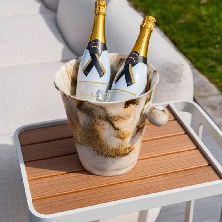 Spritz Outdoor Bar Trolley - Beige - Metal and Wood