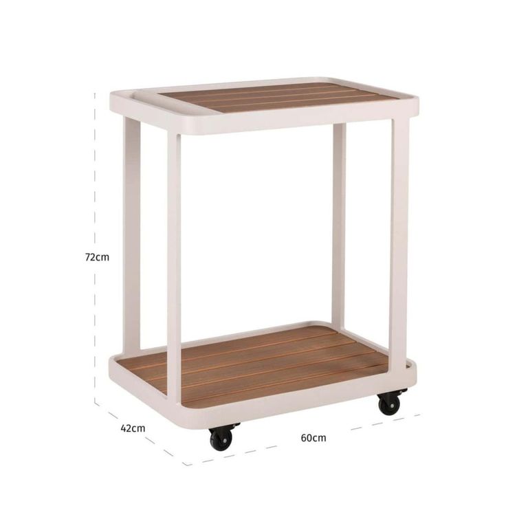 Spritz Outdoor Bar Trolley - Beige - Metal and Wood