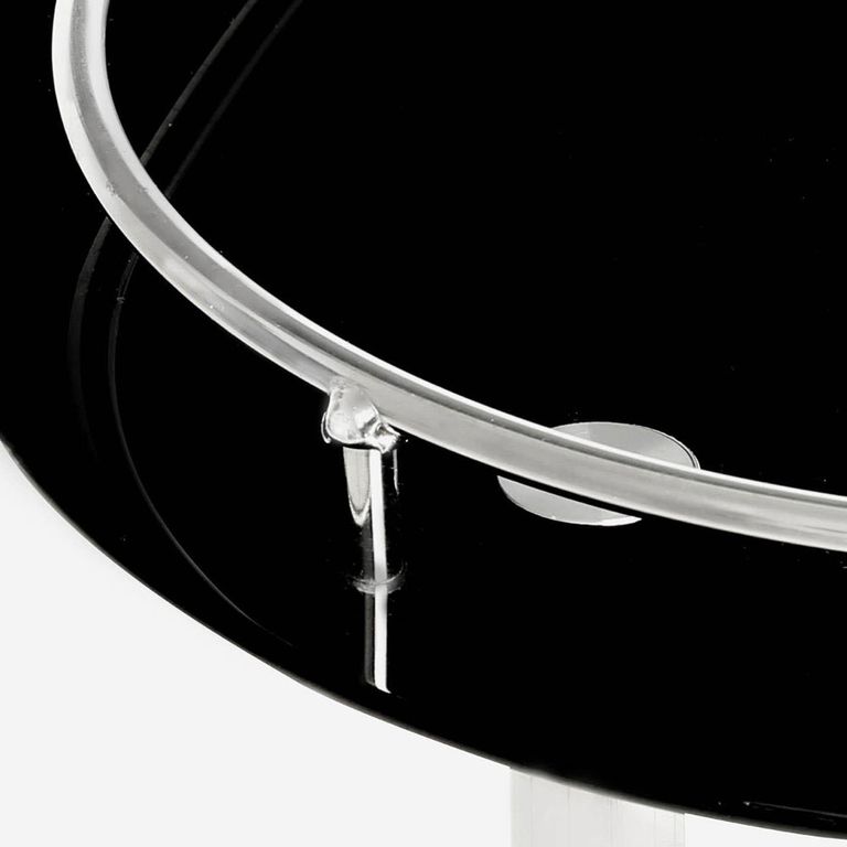 Adam Bar Trolley - Black Glass - 2 Tier