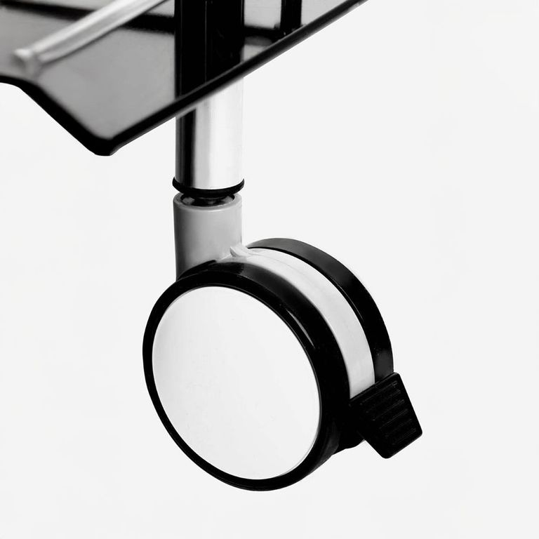 Adam Bar Trolley - Black Glass - 2 Tier