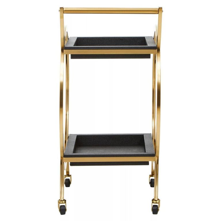 Cardoba Bar Trolley - Black Faux Shagreen