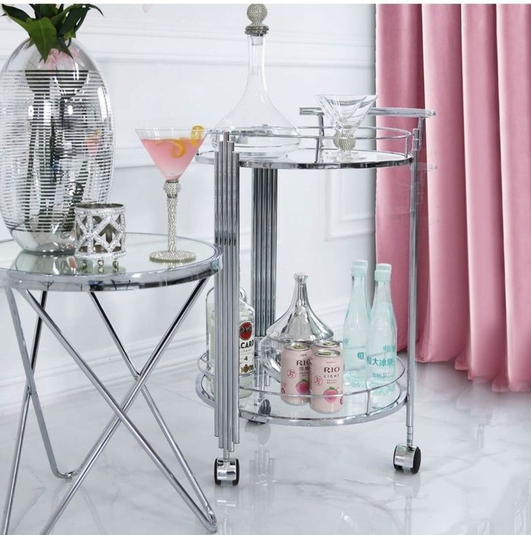 Cohen Drinks Trolley - Glass and Chrome