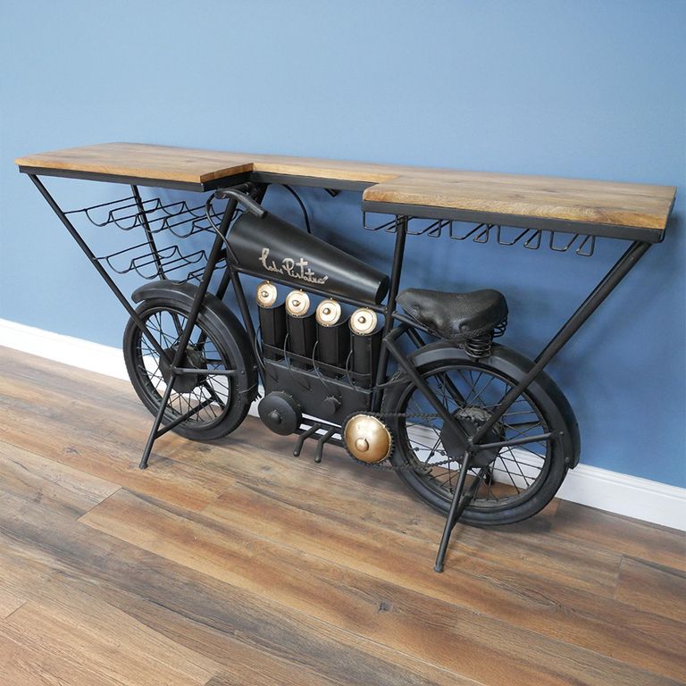 Bar Unit - Mango Wood and Metal - Bike Style