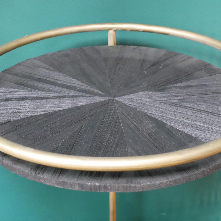 Trolley - Wood and Metal - Round - Drink Style