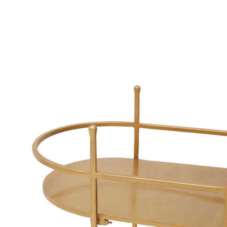 Korba Bar Trolley - Grey Glass with Gold Metal