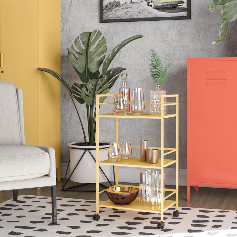 Nowata Cache Yellow Rolling Cart - 7741814COMNUK