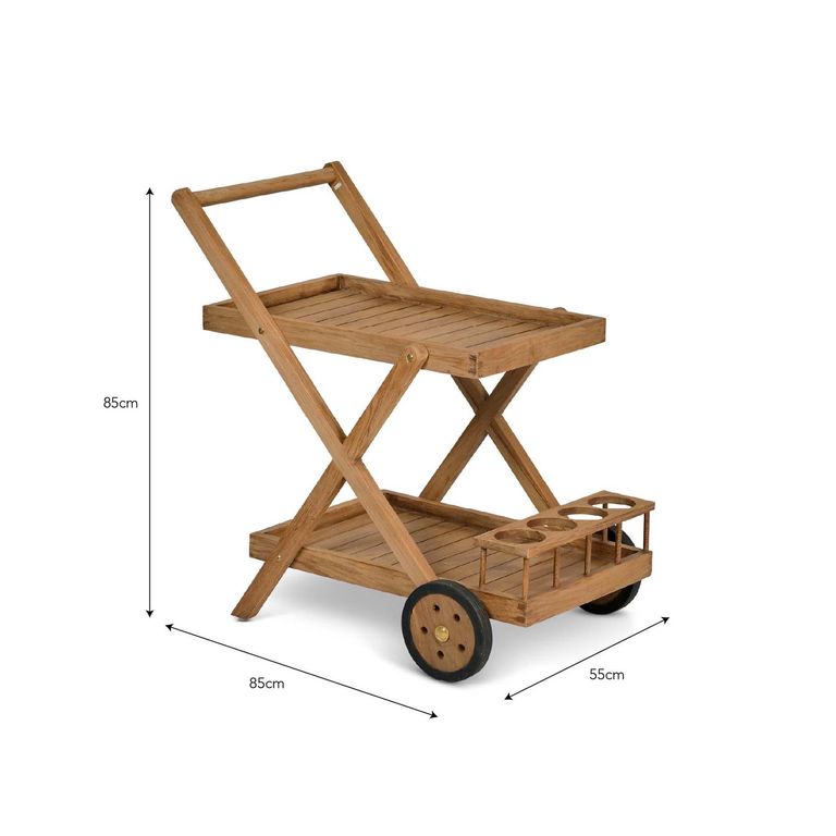 Radley Outdoor Bistro Cart Antique Wash Teak Wood