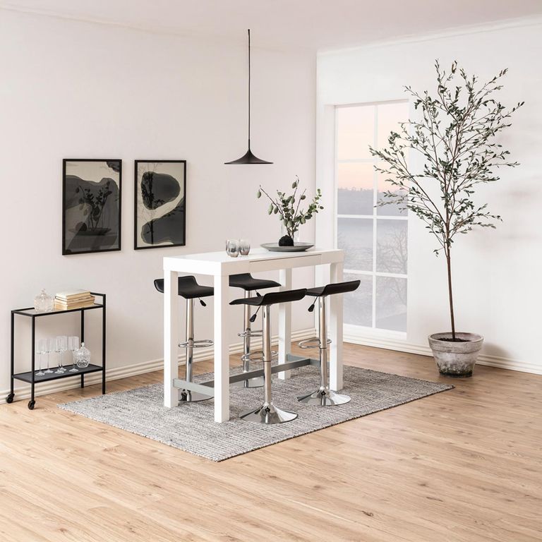 Seaford Serving Trolley - Clear Glass and Black Metal