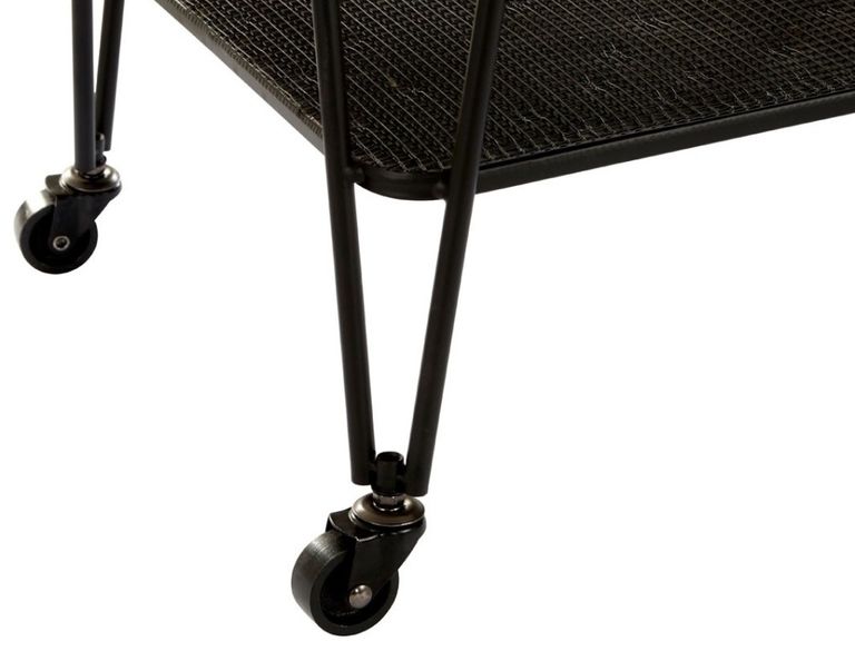Trento Cart Table - Glass with Black Metal Base