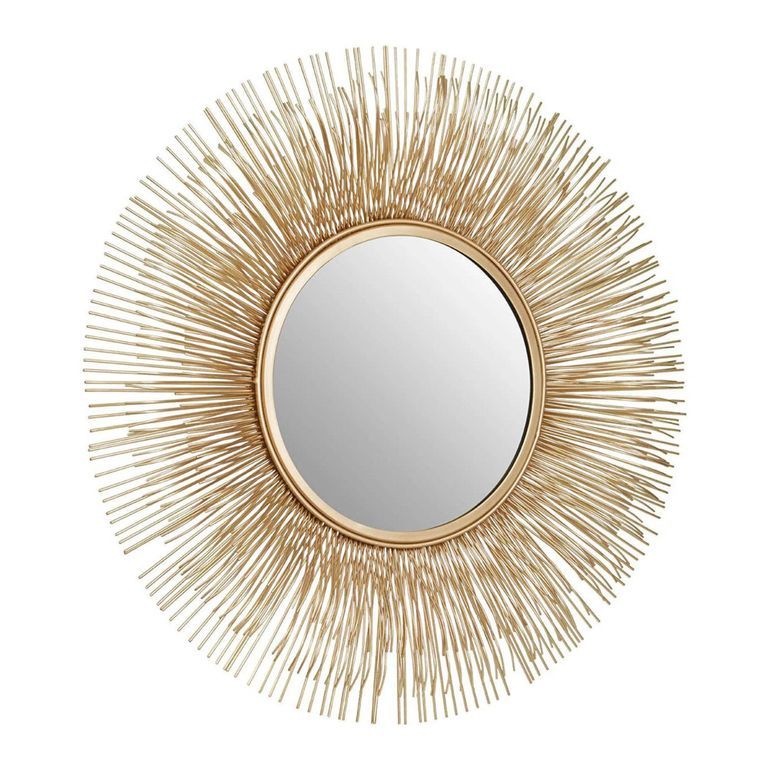 Templar Wall Mirror - Round - Gold Sunburst