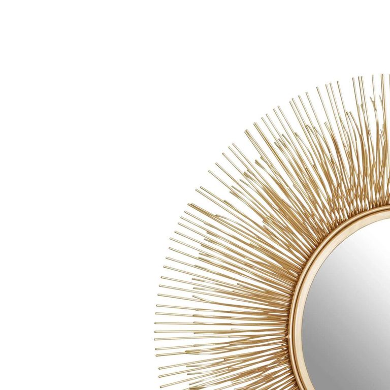 Templar Wall Mirror - Round - Gold Sunburst