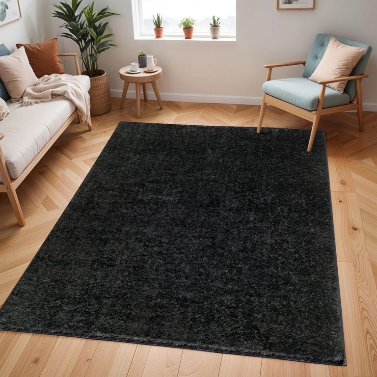 Cloudy Rug - High Pile Shaggy - Black - Sizes Available