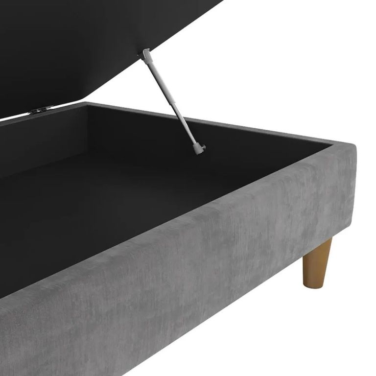 Hartford Ottoman Bench - Storage - Grey Chenille Fabric - 2196459UK