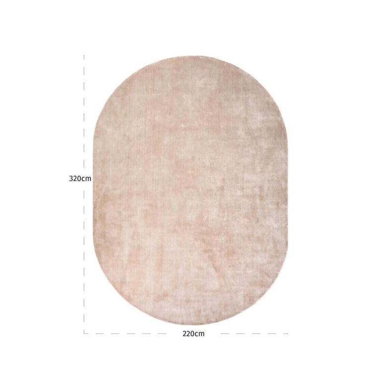 Millav Carpet - Oval - Beige - Fabric - 220cm x 320cm