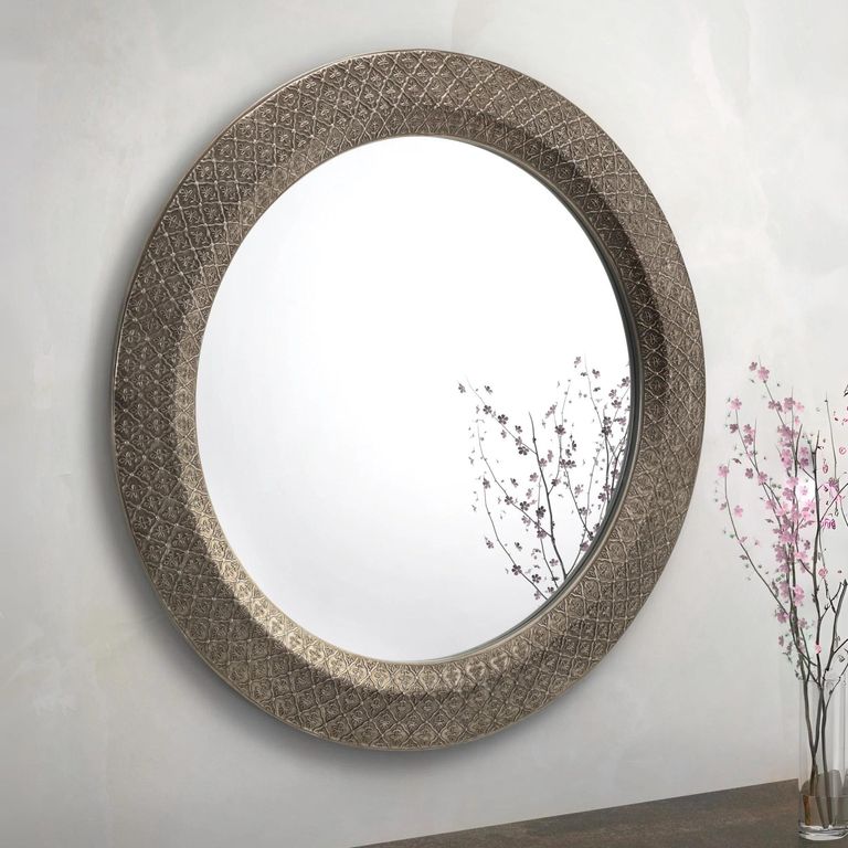 Cadence Wall Mirror - Round - Pewter