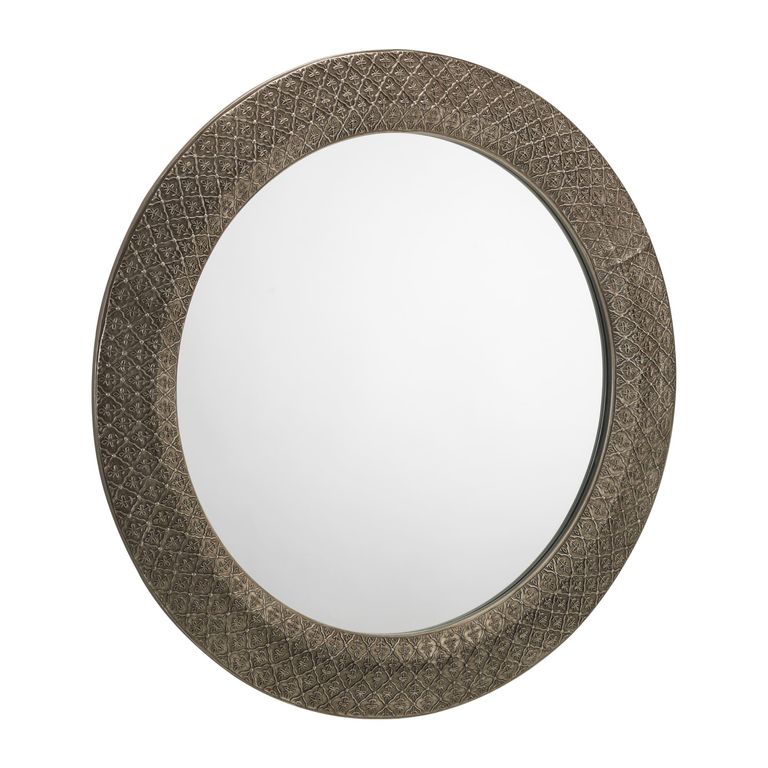 Cadence Wall Mirror - Round - Pewter