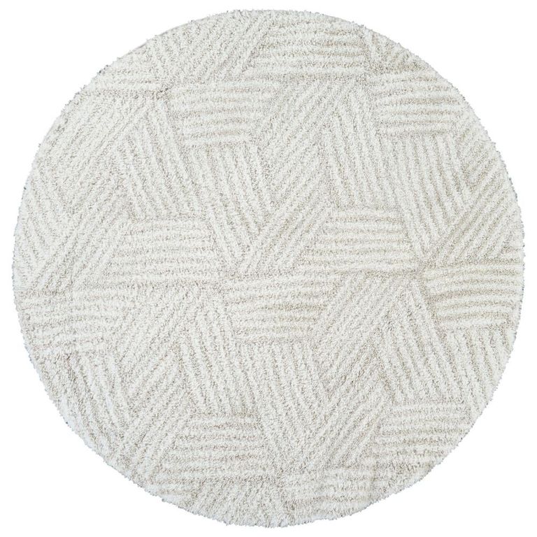 Cloudy Round Rug - High Pile Shaggy - CDG2319 - Beige - Sizes Available