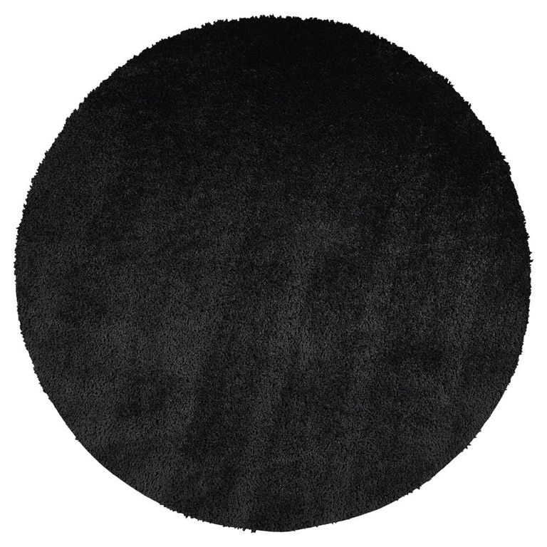 Cloudy Round Rug - High Pile Shaggy - Black - Sizes Available