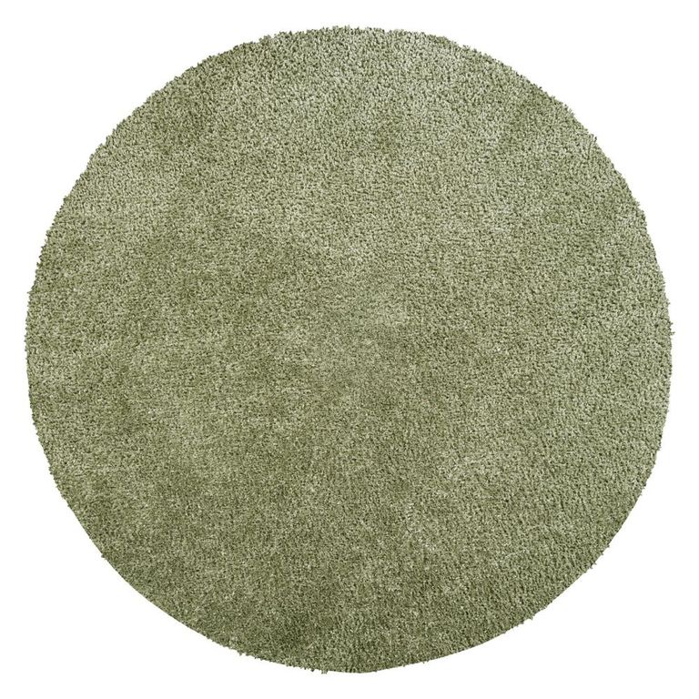 Cloudy Round Rug - High Pile Shaggy - Green - Sizes Available