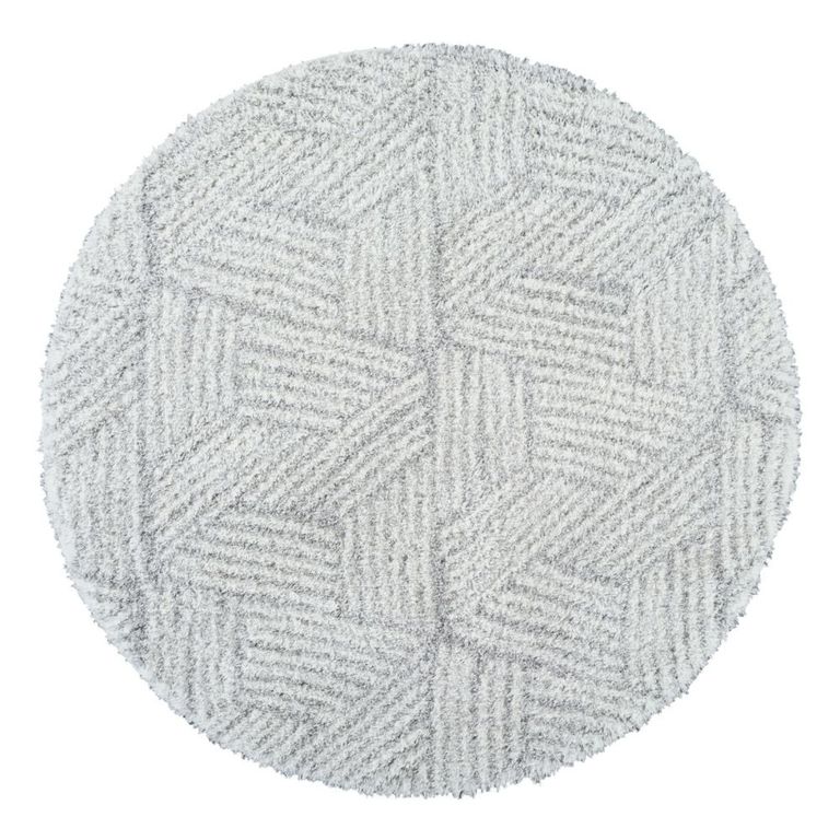 Cloudy Round Rug - High Pile Shaggy - CDG2320 - Grey - Sizes Available