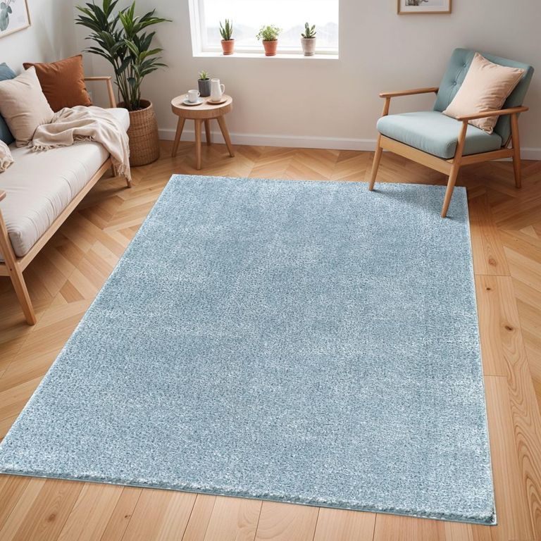 Cloudy Rug - High Pile Shaggy - CDG2305 - Blue - Sizes Available