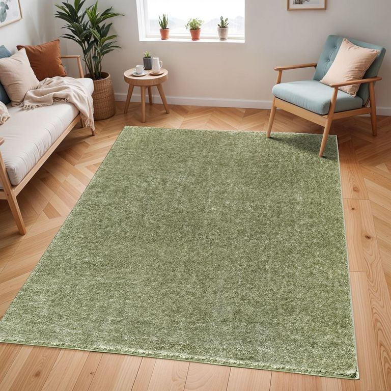 Cloudy Rug - High Pile Shaggy - Green - 140cm x 200cm