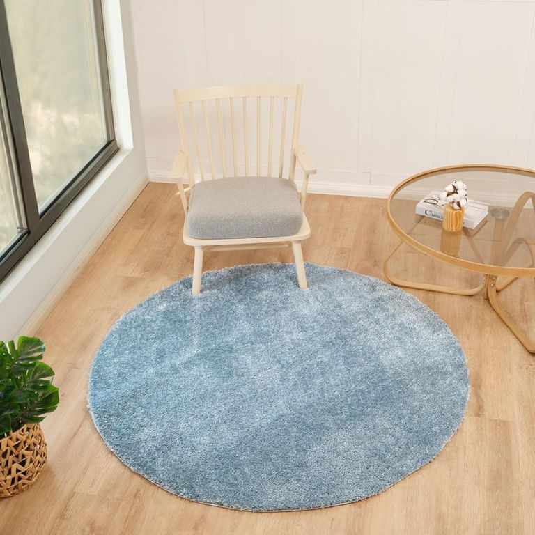 Cloudy Round Rug - High Pile Shaggy - CDG2305 - Blue - Sizes Available